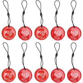 Fockety 10PCS NFC Keychain, Programmable NFC Card with NTAG213 Chip for All NFC Enabled Devices, Resin Encapsulation with 100000 Rewrite Cycles in Saudi Arabia