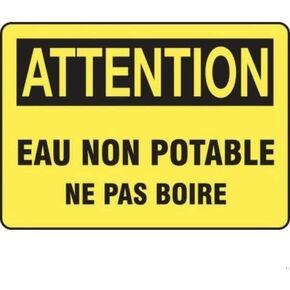 BILINGUAL FRENCH SIGN POTABLE, Mfr: FRMCHL633XL-A in Kuwait