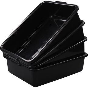 4-Pack Plastic Commercial Bus Box, 32 L Black Large Bus Tub in Kuwait