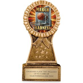 Awards4U 2026 March Funny Basketball Trophy for Tournament Last Place - Customizable Loser Trophies for Worst Bracket -Madness or Badness Award - Personalized Engraving with Gold Plate in Kuwait