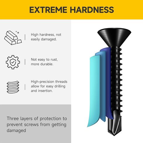 (400pcs) #10 x 5/8" for Sheet Metal Self Tapping Screws, 410 Stainless Steel Black Oxide, Flat Head Truss Quick Tapping Self-Drilling Screws by Mywish in Saudi Arabia