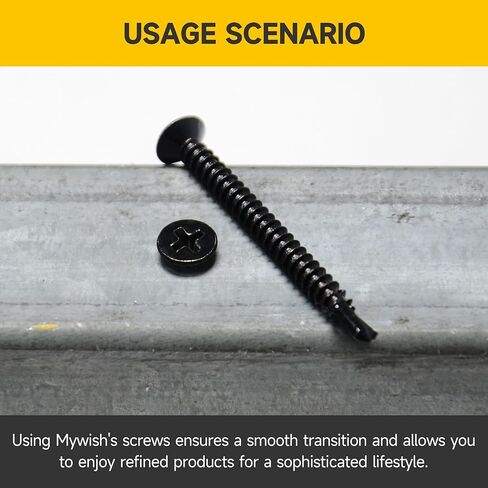 (400pcs) #10 x 5/8" for Sheet Metal Self Tapping Screws, 410 Stainless Steel Black Oxide, Flat Head Truss Quick Tapping Self-Drilling Screws by Mywish in Saudi Arabia