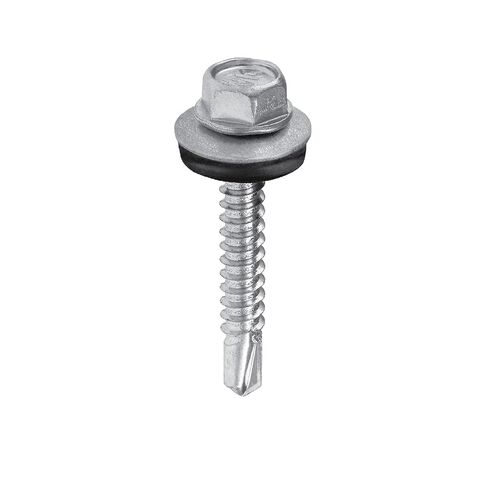 Nuvo Iron - #12 x 1 1/2", Hex Washer Head Self-Drilling Screws, Self-Sealing Bond Zinc Plated 1Lb. Box in Saudi Arabia