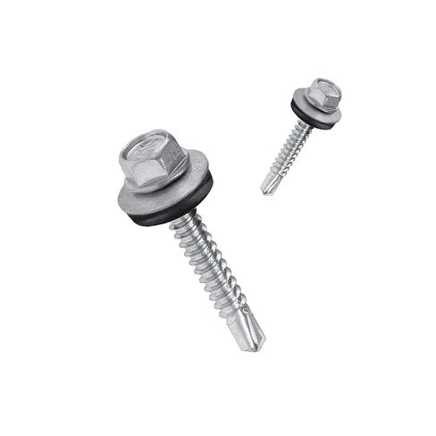 Nuvo Iron - #12 x 1 1/2", Hex Washer Head Self-Drilling Screws, Self-Sealing Bond Zinc Plated 1Lb. Box in Saudi Arabia