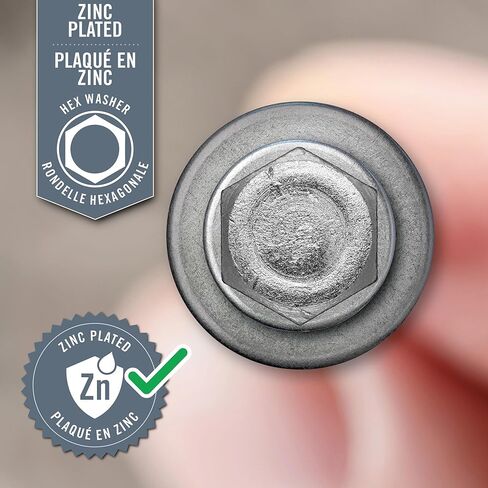 Nuvo Iron - #12 x 1 1/2", Hex Washer Head Self-Drilling Screws, Self-Sealing Bond Zinc Plated 1Lb. Box in Saudi Arabia