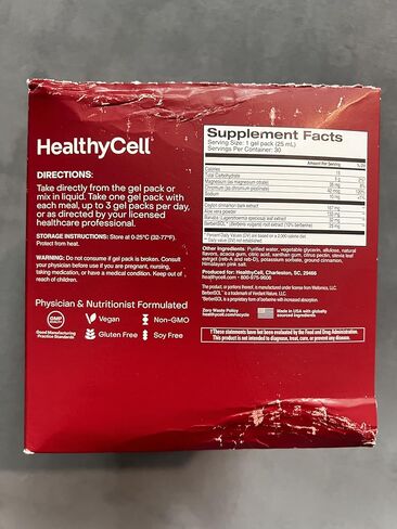 مكمل دعم الجلوكوز HealthyCell لدعم سكر الدم المتوازن - البربارين والقرفة والكروم لوظيفة الأنسولين الصحية واستقلاب الجلوكوز السليم - 30 عبوة جل، بنكهة قرفة التفاح in Kuwait