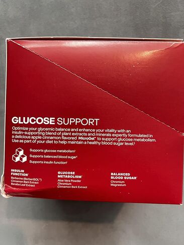 مكمل دعم الجلوكوز HealthyCell لدعم سكر الدم المتوازن - البربارين والقرفة والكروم لوظيفة الأنسولين الصحية واستقلاب الجلوكوز السليم - 30 عبوة جل، بنكهة قرفة التفاح in Kuwait