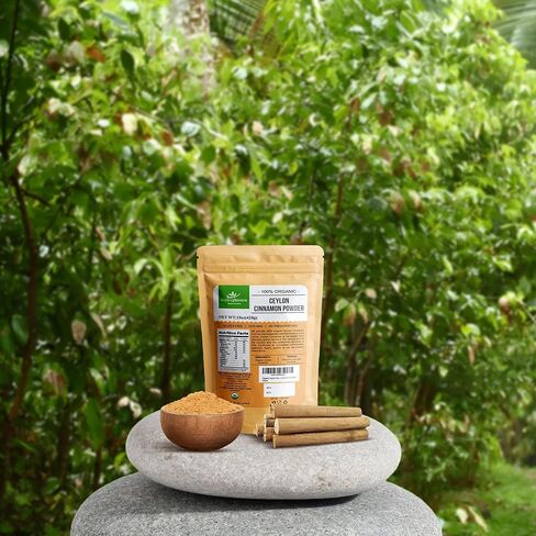 Organic Ceylon Cinnamon Powder, 15 oz, True Cinnamon, Premium Grade, Harvested & Packed from a USDA Certified Organic Farm in Sri Lanka in Saudi Arabia