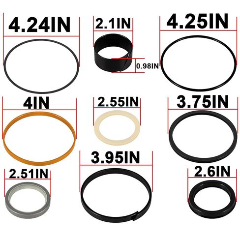 Hydraulic Cylinder Seal Kit 4" Bore 2" Rod Replace for 1543273C1 G109423 G105545 Suitable for Case 450, 450B, 450C, 455B, 455C, 550 in Saudi Arabia