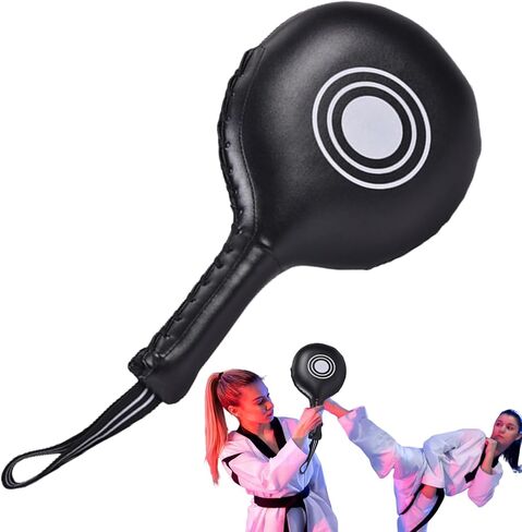 Kick Pads - Boxing Striking Paddles for Power Accuracy, Shock Absorbing Durability with Reinforced Wrist Grip, Martial Arts Target Trainer for Kicking Drills Combat Practice 9 Inch Curved in Saudi Arabia