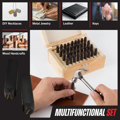 Stalwart - 75-ST6040 Letter and Number Steel Punch Stamp Set, 36 Piece Stamping Punch and Die Wood Storage Case By (For Metal Keys Crafts Leather and More) in Kuwait