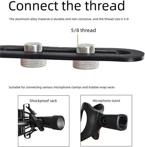 CH4 Mini 4 Mic Mount Bar with Standard 5/8-Inch Thread Suitable for Most Microphone Stands Boom Arms in Saudi Arabia