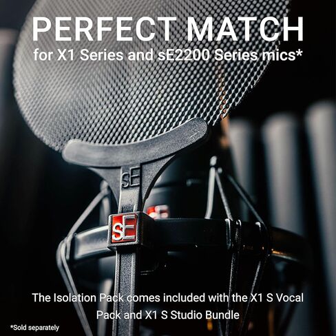 sE Electronics Isolation Pack with Integrated Metal Microphone Pop Filter & Microphone Shock Mount - Compatible with sE X1 Series or sE2200 Series Mics in Saudi Arabia