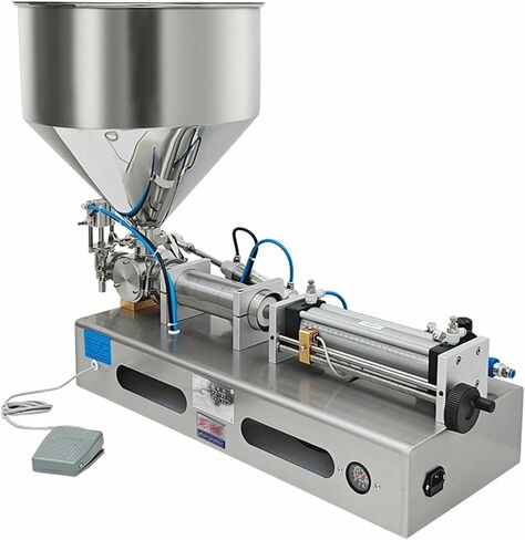 Filling Machine, Pneumatic Paste Filling Machine, Automatic Filler Machine with Funnel, Single Head Filler Machine, for Ketchup, Honey, Low-Viscosity Liquid(10-100ml) in Saudi Arabia