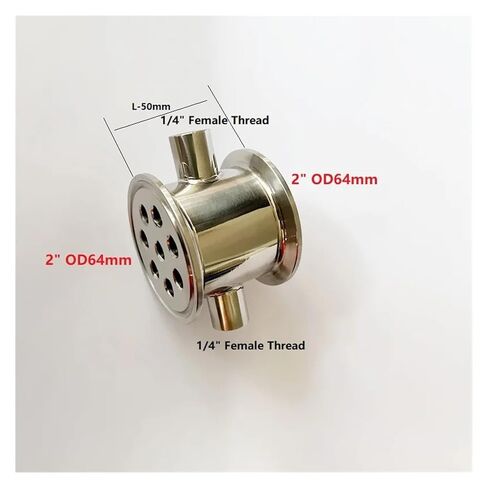 جهاز إزالة البلغم من النوع القصير 2 بوصة OD64mm مع خيط أنثى 1/4 بوصة، ارتداد، مكثف التقطير. L- 50 مم، صحي 304 من الفولاذ المقاوم للصدأ in Saudi Arabia