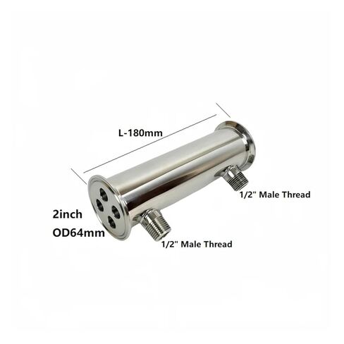 2inch Tri Clamp Condenser with 1/2" Male Thread H-180mm Sanitary Dephlegmator for Homebrew Distillation,4 Pipes Inside ID 12mm in Saudi Arabia