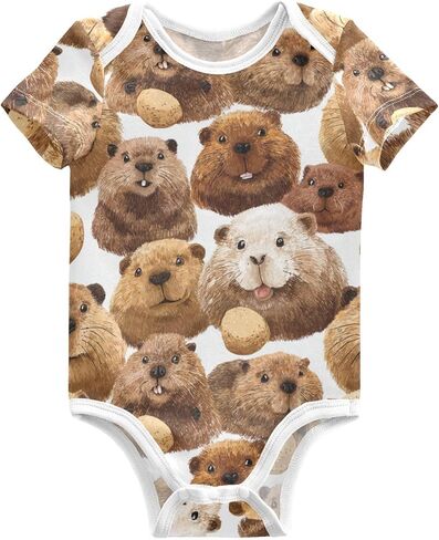 Pigsaly Mallard Ducks للجنسين Baby Bodysuits الأخضر العشب الوليد القصيرة الأكمام الصيفية in Kuwait