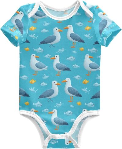 Pigsaly Mallard Ducks للجنسين Baby Bodysuits الأخضر العشب الوليد القصيرة الأكمام الصيفية in Kuwait