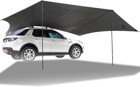 GEERTOP Large Car Side Camping Awning 19 x 11 ft SUV Canopy Tarp Waterproof Outdoor Vehicle Sun Shade Shelter for Truck, MPV, Van, Campers in Saudi Arabia