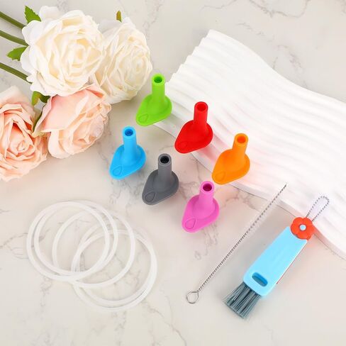 14pcs Replacement Bite Valves Mouthpiece Spout Set Compatible with Zak Designs Kelso 15oz, Include 6 BPA-Free Silicone Reusable Straw Cup Lid Accessories 6 Seal Rings 2 Cleaning Brush in Saudi Arabia