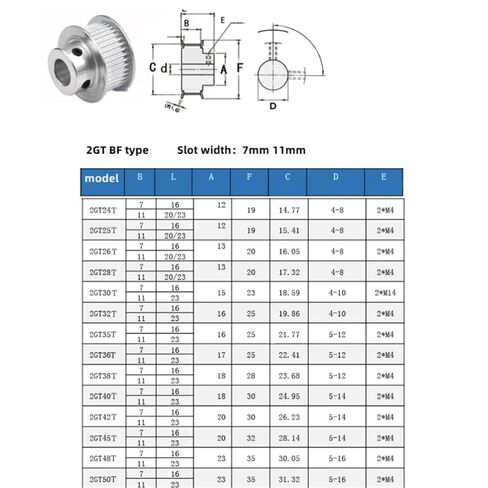 GT2 Timing Pulley 42/48Teeth Bore 5-12.7mm Belt Width 6/10mm 1Pcs(5mm,48Teeth-1pcs,Slot Width 7mm) in Kuwait