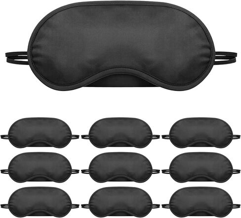10 Pack Sleep Mask Eye Mask Blindfold, Soft Sleeping Masks with Nose Pad and Adjustable Strap, Comfortable Light Blocking Eye Covers for Sleeping, Travel, Party Games, Adults, Kids, Men Women in Saudi Arabia