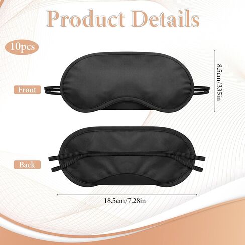 10 Pack Sleep Mask Eye Mask Blindfold, Soft Sleeping Masks with Nose Pad and Adjustable Strap, Comfortable Light Blocking Eye Covers for Sleeping, Travel, Party Games, Adults, Kids, Men Women in Saudi Arabia