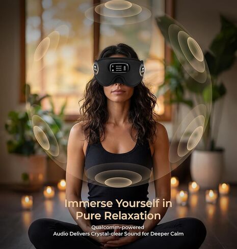 قناع النوم LC-dolida Pro بتقنية البلوتوث مع ضوضاء بيضاء و3 أضواء، سماعات للنوم مع رقاقة ترقية وصوت نقي، تصميم ثلاثي الأبعاد بدون ضغط للنوم الجانبي، قناع العين الناعم المعتم بالكامل، أسود in Kuwait