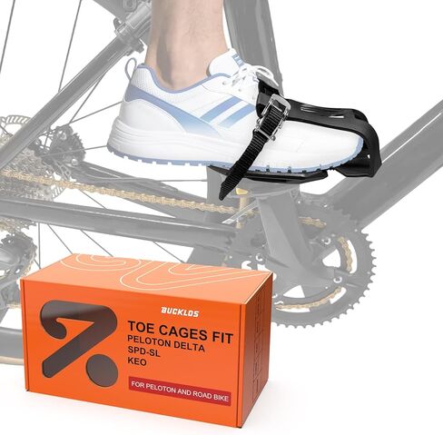 محولات Bucklos Toe قفص لدراجة Peloton + - الدواسات، تحويل Shimano SPD-SL تبدو Delta Keo إلى دواسة أقفاص أصابع القدم مع حزام ركوب مع أحذية رياضية، ملحقات دراجة الطريق للتمرين الداخلي in Saudi Arabia