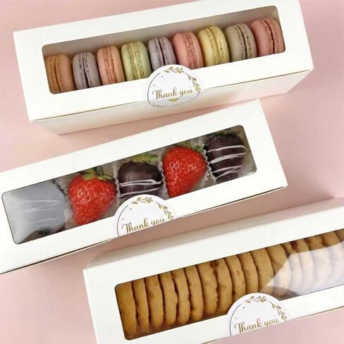 KEEPARTY 24PCS Macaron Boxes White Macaron Packaging Bakery Packaging Container Dessert Gift Box with Window for Birthdays Valentines Day Mothers Day Weddings Graduations Christmas Easter Gift Giving in Saudi Arabia