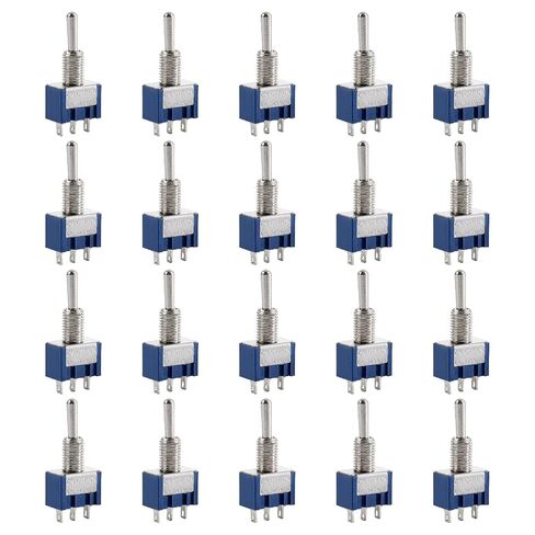 20 Pieces of 6A/125V 3A/250V ON/Off/ON 3-Terminal 3-Position SPDT Toggle Switch with Single Connector MTS-103 in Saudi Arabia