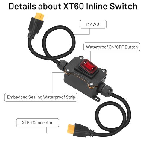 12V Inline Power Switch, daitoku 14AWG XT60 to XT60 Cable Wiring Switch 12V-24V Toggle Inline Switches for Solar Panels Motorcycles Campers RVs in Saudi Arabia