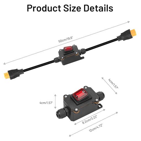 12V Inline Power Switch, daitoku 14AWG XT60 to XT60 Cable Wiring Switch 12V-24V Toggle Inline Switches for Solar Panels Motorcycles Campers RVs in Saudi Arabia