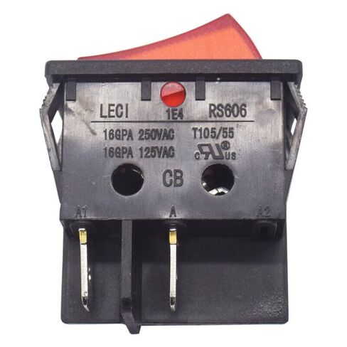 1 قطعة LECI RS606 الروك التبديل 16A250V T105/55 2 موقف 4pin الأحمر مع مصباح in Kuwait