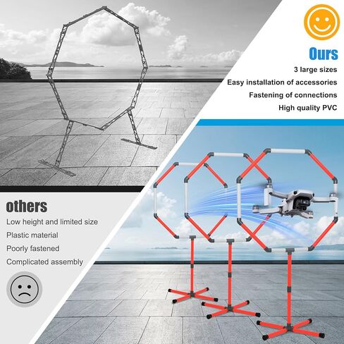 Drone Obstacle Course Kit, 3 Sets of 27" Hoop Size - Large-sized Loop for RC FPV Drone Beginners, Reducing The Risk of Collision, Portable Game Loop Gate System with Separate Storage Bag in Kuwait