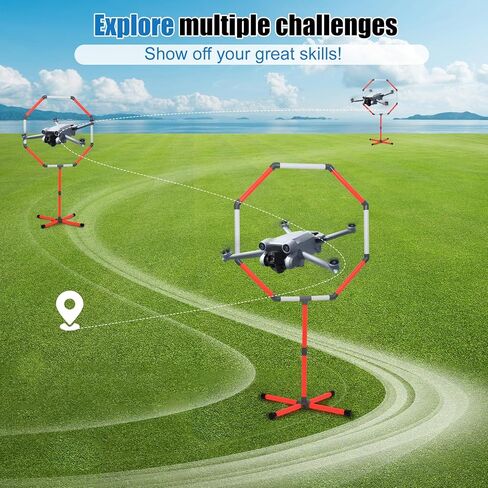 Drone Obstacle Course Kit, 3 Sets of 27" Hoop Size - Large-sized Loop for RC FPV Drone Beginners, Reducing The Risk of Collision, Portable Game Loop Gate System with Separate Storage Bag in Kuwait