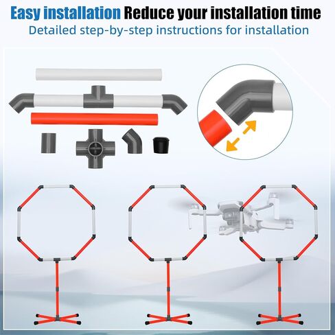 Drone Obstacle Course Kit, 3 Sets of 27" Hoop Size - Large-sized Loop for RC FPV Drone Beginners, Reducing The Risk of Collision, Portable Game Loop Gate System with Separate Storage Bag in Kuwait