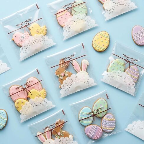 Topzea 500 pcs أكياس ملفات تعريف الارتباط ذاتية اللصق ، 5.5 × 5.5 بوصة من البلاستيك أكياس واضحة معالجة الأكياس الفردية. in Kuwait