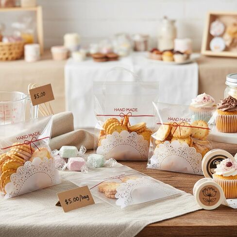 Topzea 500 pcs أكياس ملفات تعريف الارتباط ذاتية اللصق ، 5.5 × 5.5 بوصة من البلاستيك أكياس واضحة معالجة الأكياس الفردية. in Kuwait