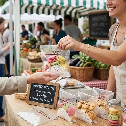 Topzea 500 pcs أكياس ملفات تعريف الارتباط ذاتية اللصق ، 5.5 × 5.5 بوصة من البلاستيك أكياس واضحة معالجة الأكياس الفردية. in Kuwait