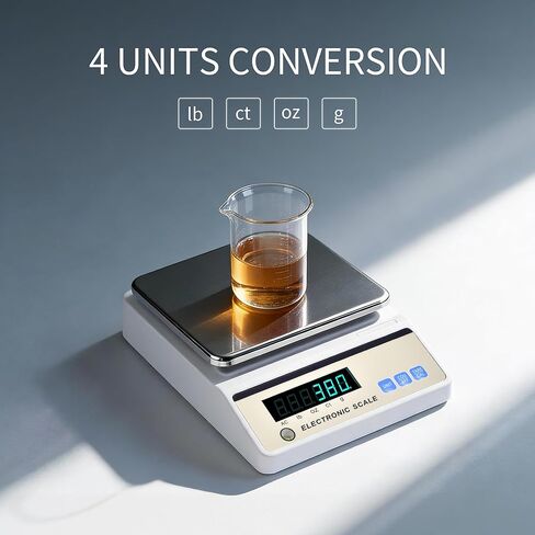 ميزان تحليلي 1000 جرام × 0.01 جرام مقياس مختبر عالي الدقة 0.01 جرام دقة جرام مقياس للمجوهرات مقياس رقمي للمطبخ الذهبي (بدون اختبار الوزن) in Kuwait
