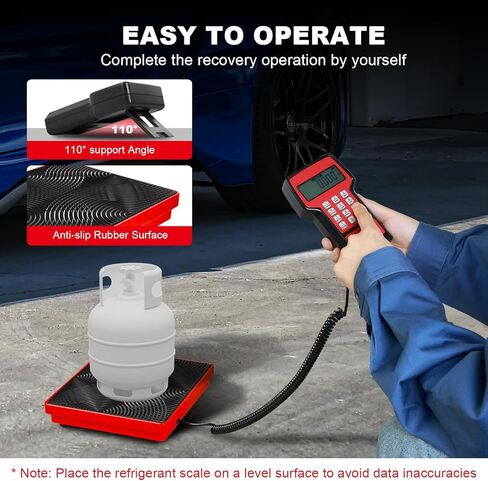 مقياس فريون HVAC مطور باللون الأحمر الكبير: شاشة LCD، مبرد إلكتروني عالي الدقة 5 جرام، مقياس وزن الشحن مع حقيبة محمولة، 4 خيارات لوحدة القياس - 220 رطل in Saudi Arabia