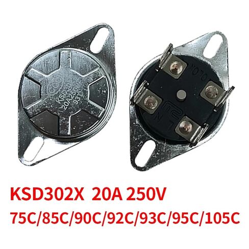 1/5/10PCS KSD302/KSD302X/KSD302T 75C/85C/90C/92C/93C/95C/105C 20A Manual Reset Temperature Control Heater Thermostat Bipolar(93C,1PCS) in Saudi Arabia