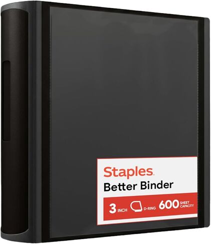 Staples 702874 3 بوصة 3 حلقات أفضل الموثق الأسود (15126-CC) in Kuwait
