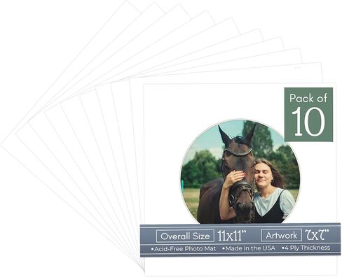 Countryarthouse Teal Blue Acid Free 11x11 Circle Picture Frame حصيرة مع قطع شطبة بيضاء ل 7 × 7 صور - يناسب إطار 11x11 - حزمة 1 matboard in Kuwait
