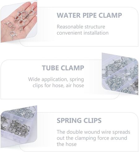 150 قطعة سلك مزدوج الربيع خرطوم المشابك أنبوب كليب Φ5-φ14 لأنابيب المياه تركيبات المواسير الصناعية in Kuwait