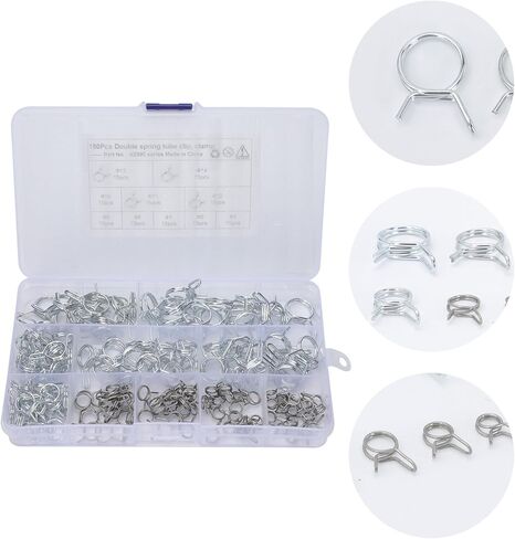 150 قطعة سلك مزدوج الربيع خرطوم المشابك أنبوب كليب Φ5-φ14 لأنابيب المياه تركيبات المواسير الصناعية in Kuwait