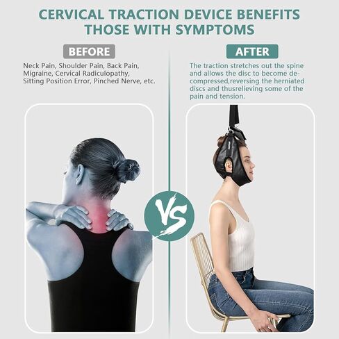Neck Stretcher Cervical Traction - Over-The-Door Neck Traction for Home Use, Portable Neck Stretcher for Neck Pain Relief Home Physical Therapy in Saudi Arabia