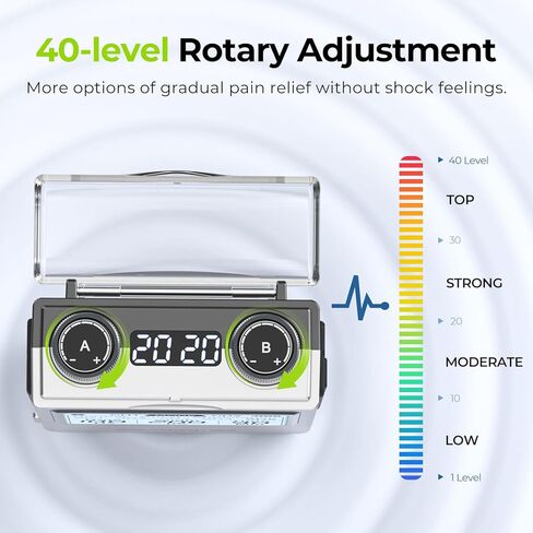 AUVON Rechargeable 4-Channel TENS Unit Muscle Stimulator for Back Pain Relief, Digital TENS Machine with 8 Customizable Modes, Electronic Pulse Massager Easy to Use, 16 Premium TENS Pads, A Carry Case in Saudi Arabia