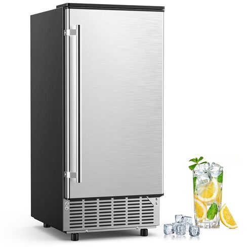 COWSAR Commercial Cube Ice Maker, Freestanding Ice Machine, 80lbs/24H, 40 Ice Cubes/Cycle, Reversible Door, 24H Timer & Self-Cleaning, Under Counter Ice Cube Machine for Bar/Cafe/Home in Saudi Arabia